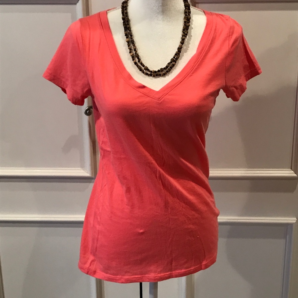 Hollister Orange V-Neck Tee